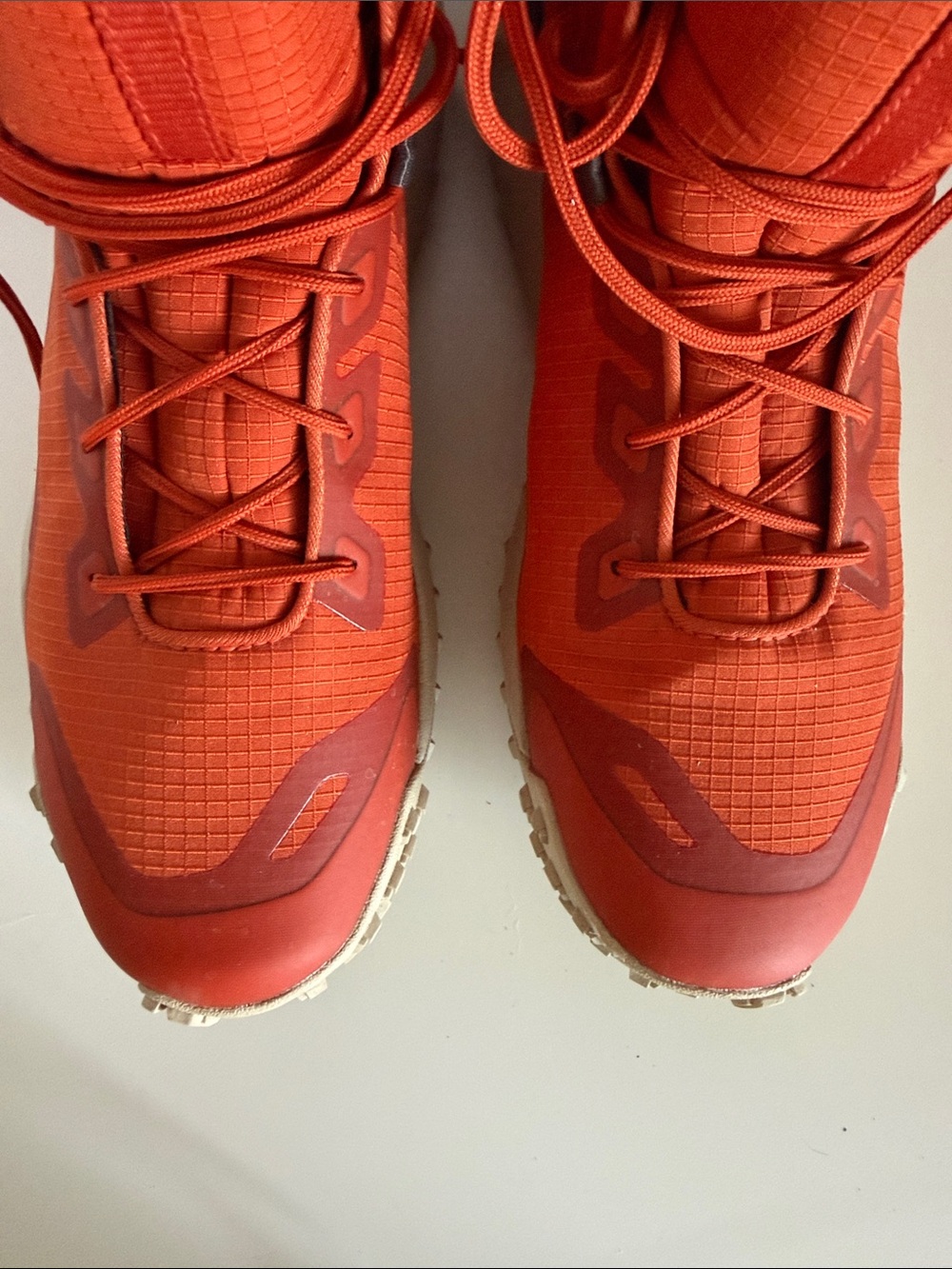 Under Armour HOVR Dawn WP Waterproof Hiking Boots Red Orange Men’s Size 11 Flaw - Picture 12 of 16